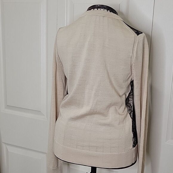 LOFT Tan Cardigan with Black Lace Bodice Size XS - Picture 6 of 9